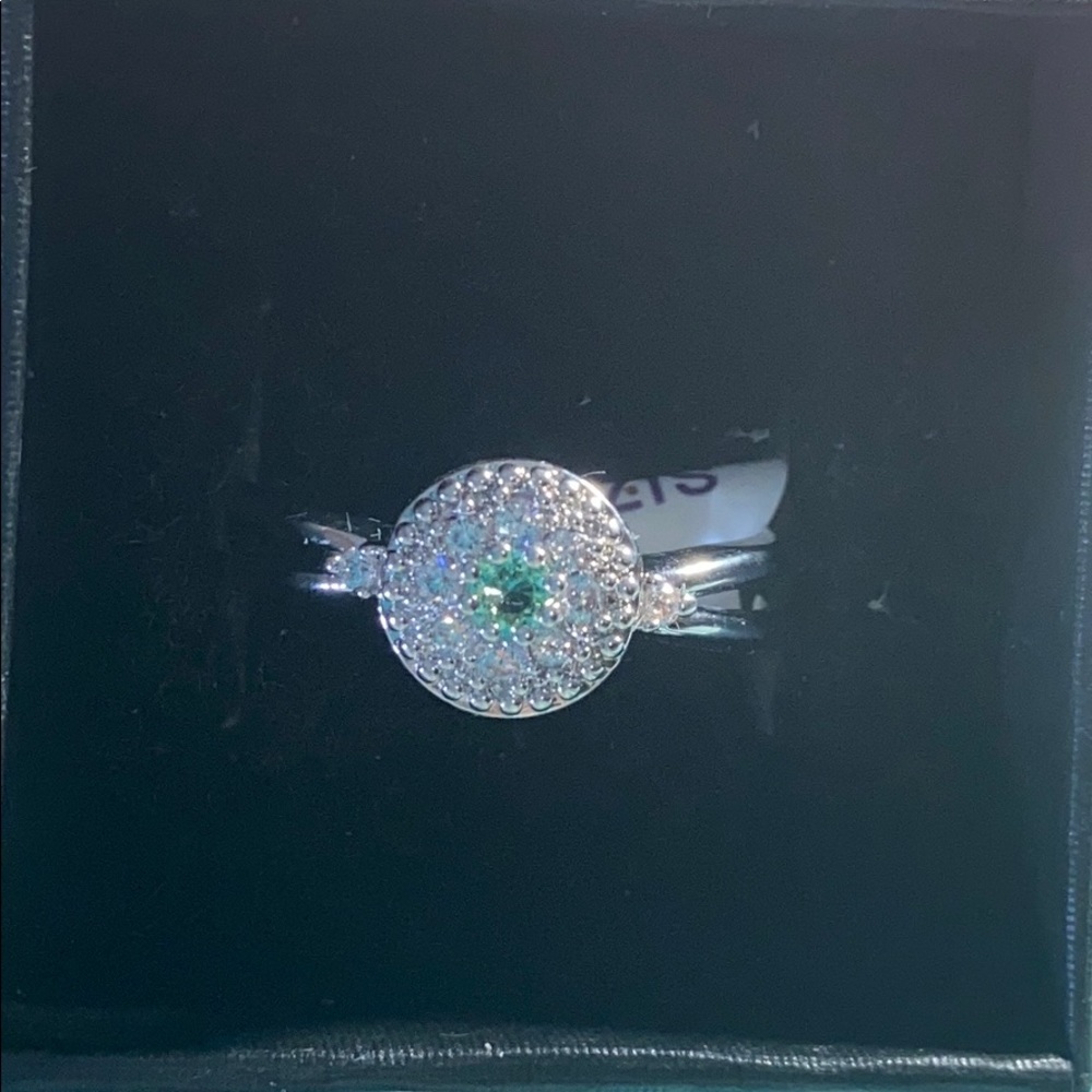 Blue topaz round ring size 9